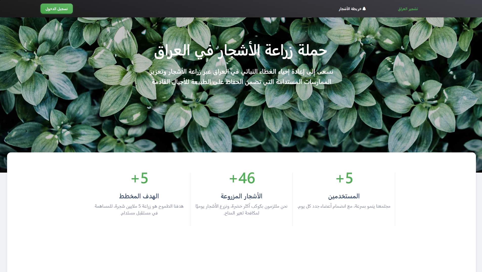 Green Iraq – Tree Planting Campaign Platform hero img